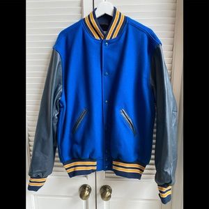Holloway Letterman Jacket Blue Wool Men’s MED
